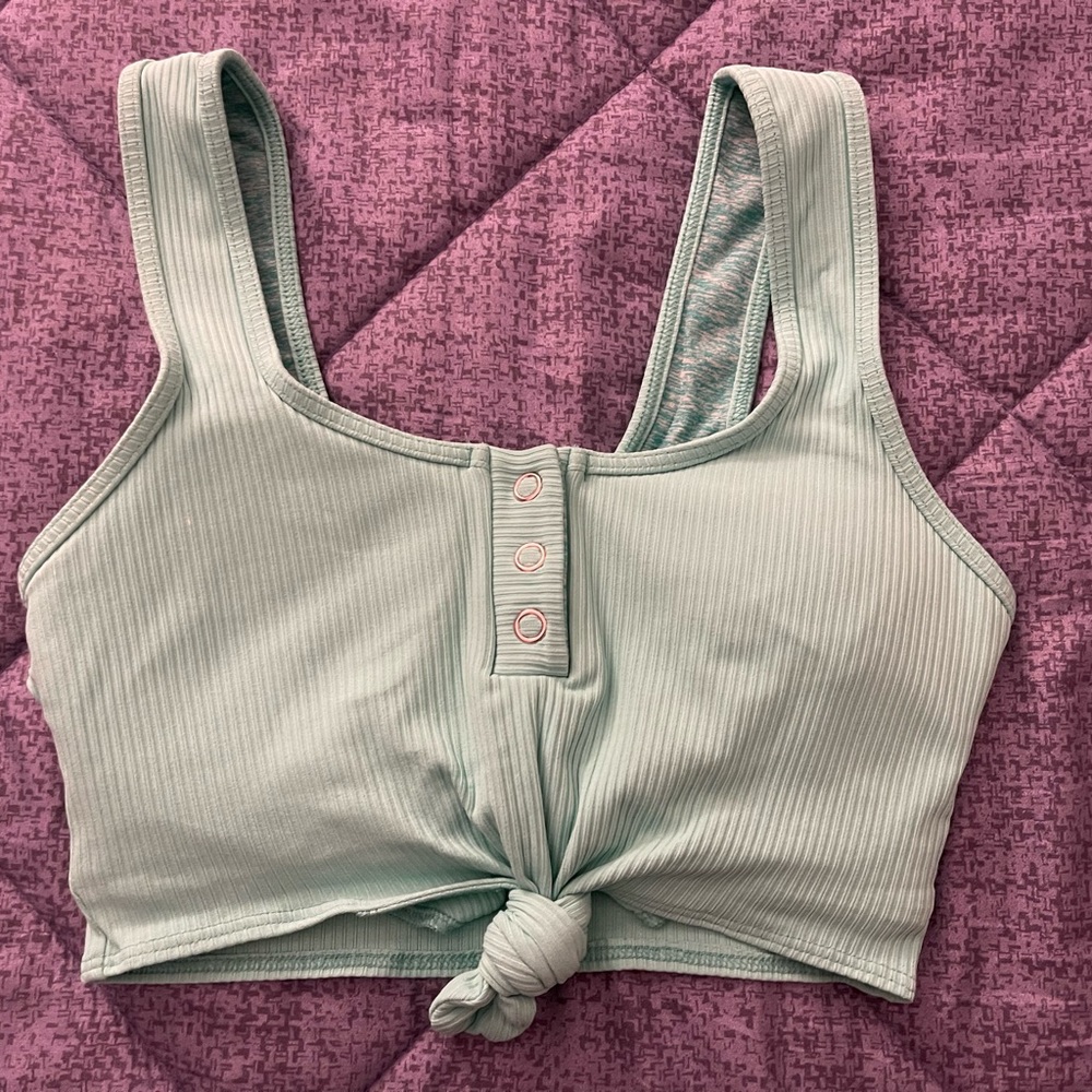 Bombshell Sportswear Henley Sports Bra in Mint